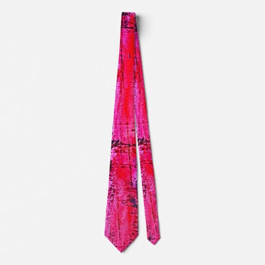 ショックホットネオンピンクリムゾンモダン抽象芸術 ネクタイ (正面)