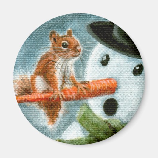 ショック雪だるまリス磁石 マグネット (正面)