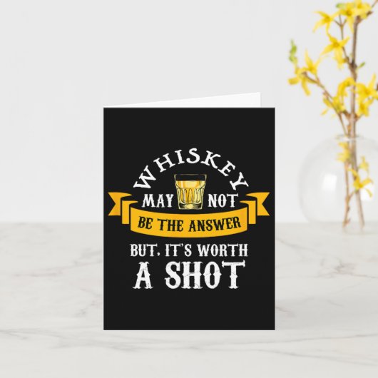 ショットおもしろいギフトの男の価値があるスコッチバーボンウイスキー カード (黄色い花)