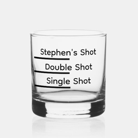 ショットおもしろいパーソナライズされたの流れ ウイスキーグラス (正面)