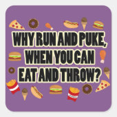 ショットおもしろいプット、ディスカスロワーステッカーギフト スクエアシール (正面)