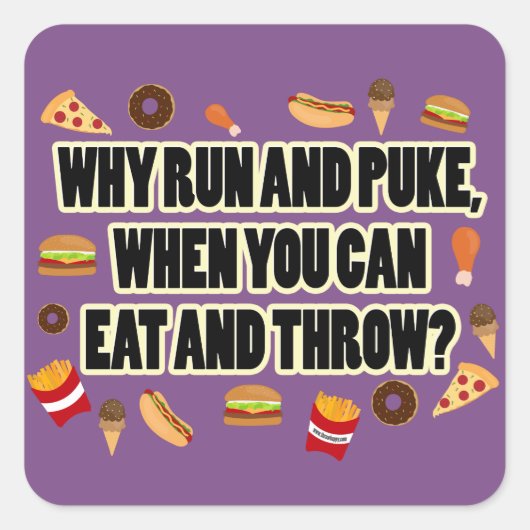 ショットおもしろいプット、ディスカスロワーステッカーギフト スクエアシール (正面)