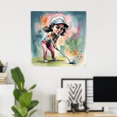 ショットの整列 – 大きなゴルフアートプリント ポスター (ホームオフィス)