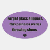 ショットはディスカススロー王女のステッカーを置く 楕円形シール (正面)