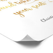 「ショットを取って座りなさい」結婚のサイン ポスター (角)