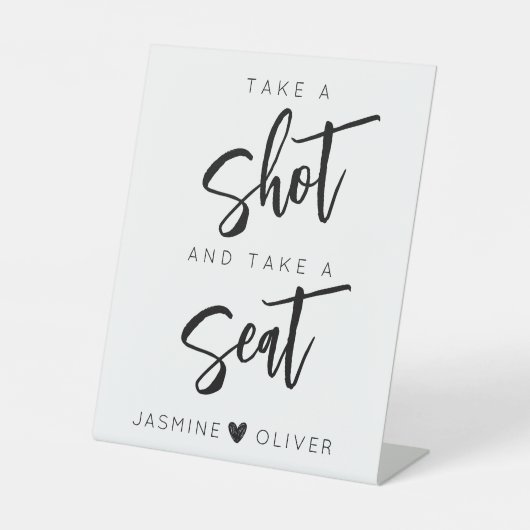 ショットを取り、シートテーブルのトップサインを取る 台座サイン (正面)