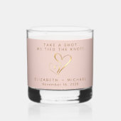 ショットを取る我々は結び目の赤面ピンク結婚ズ ウイスキーグラス (正面)