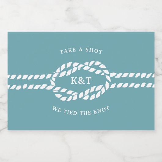 ショットを取る、我々は結び目結婚式の引き出物 リキュールボトルラベル (シングルラベル)