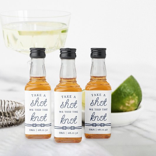 ショットを取る、我々は結び目結婚式の引き出物 リキュールボトルラベル