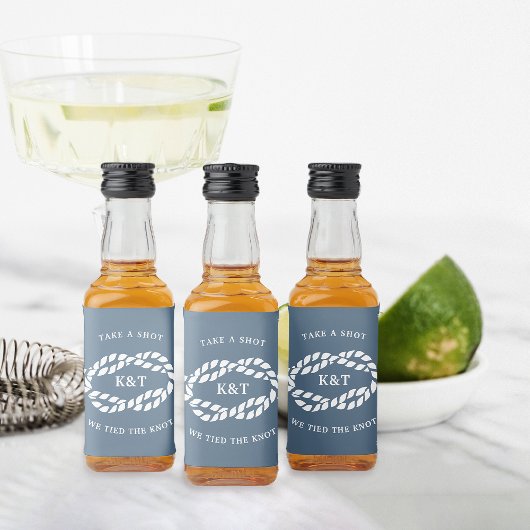 ショットを取る、我々は結び目結婚式の引き出物 リキュールボトルラベル