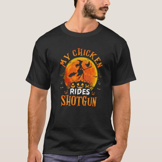 ショットガンを撃つニワトリ Tシャツ (正面)