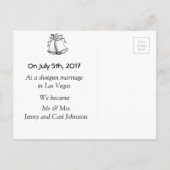 ショットガン結婚の駆け落ちユーモアのある告知 案内ポストカード (裏面)