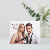 ショットガン結婚の駆け落ちユーモアのある告知 案内ポストカード (スタンド正面)