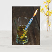 ショットグラスのバースデーキャンドル カード (黄色い花)