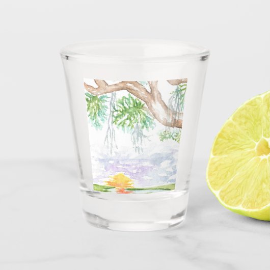 ショットグラス低い田舎の水色 ショットグラス (正面)