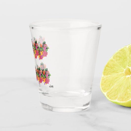 ショットグラス：熱帯の花 ショットグラス (右)