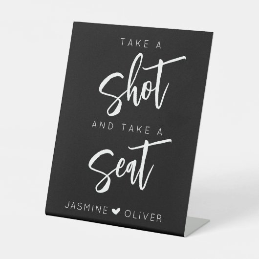 ショットモダンを取り、座席テーブルのトップサインを取る 台座サイン (正面)