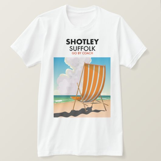 ショットリーサフォークビーチ旅行ポスター Tシャツ (デザイン正面)