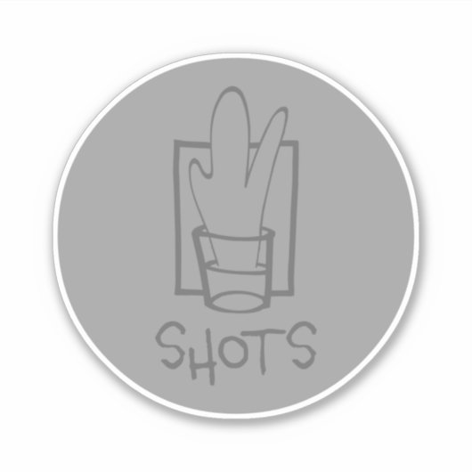 ショット灰色のカスタムカットビニールシール シール (正面)