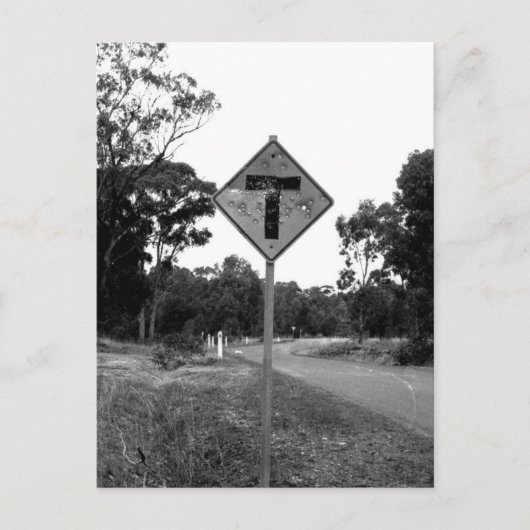 ショットT'ピース道端の標識 ポストカード (正面)