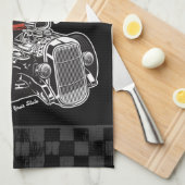 ショッパーソナライズされたプ改造レトロガレージトラック キッチンタオル (四つ折り)