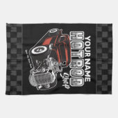 ショッパーソナライズされたプ改造レトロガレージトラック キッチンタオル (横)