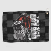 ショッパーソナライズされたプ改造レトロガレージトラック ゴルフタオル (横)