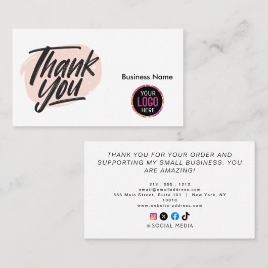  ショッピングありがとうございます 名刺 (正面/裏面)