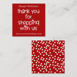 ショッピングありがとう – Red Promotion Christmas スクエア名刺