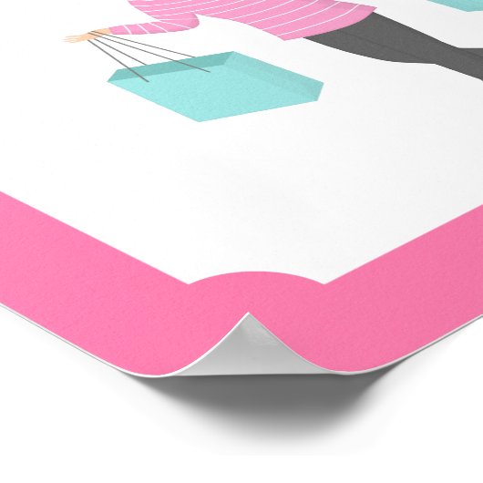 ショッピングおもしろい引用文は彼女にとって最適ではない ポスター (角)