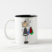 ショッピングおよび携帯電話の棒の姿のマグ ツートーンマグカップ (左)