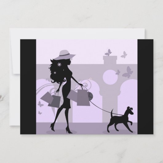 ショッピングのパーティガール日はパーティを楽しみます 招待状 (正面)