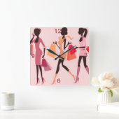 ショッピングの女王のコレクション スクエア壁時計 (ホーム)