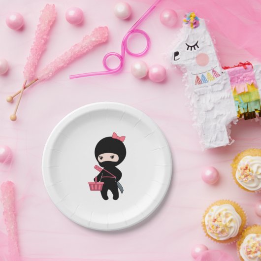 ショッピングの忍者の女の子 ペーパープレート (パーティー)