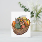 ショッピングの果物と野菜を入れたバスケット ポストカード (スタンド正面)