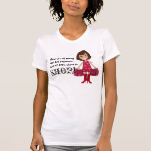 ショッピングの花型女性歌手 Tシャツ