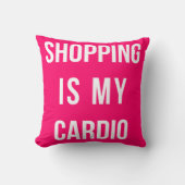 ショッピングはショッキングピンクの私の心臓です クッション (正面)