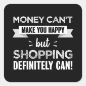 ショッピングは幸せなギフトをおもしろい作る スクエアシール (正面)