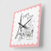 ショッピングインパリスウォールクロック スクエア壁時計 (傾斜)