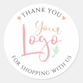 ショッピングカスタムサンキュークラシックラウンドステッカー ラウンドシール