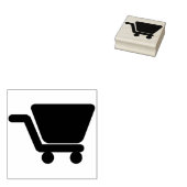 ショッピングカートのシルエットアートスタンプ ラバースタンプ (押印)
