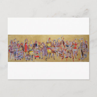 ショッピングカートタンゴ　食料品を買いだめする レトロダンス ポストカード