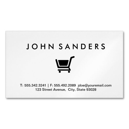 ショッピングカート/電子商取引 マグネット名刺 (正面)