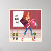 ショッピングガールキャンバスプリント キャンバスプリント (正面)