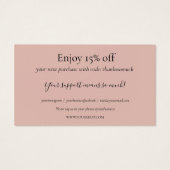 ショッピングシンプル割引カードにピンクサンキュー (裏面)