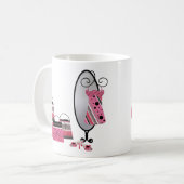 ショッピングセラピーピンクファッション コーヒーマグカップ (正面左)