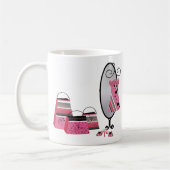 ショッピングセラピーピンクファッション コーヒーマグカップ (左)