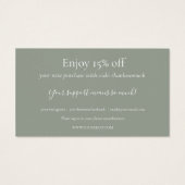 ショッピングセージ緑の割引カード (裏面)