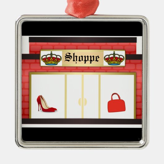 ショッピングテーメドロンドンオーナメント メタルオーナメント (正面)