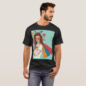 ショッピングバッグ付き美女 Tシャツ (正面フル)